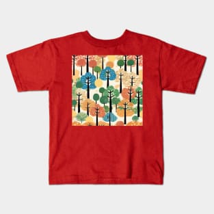 Summer trees origami paper pattern Kids T-Shirt